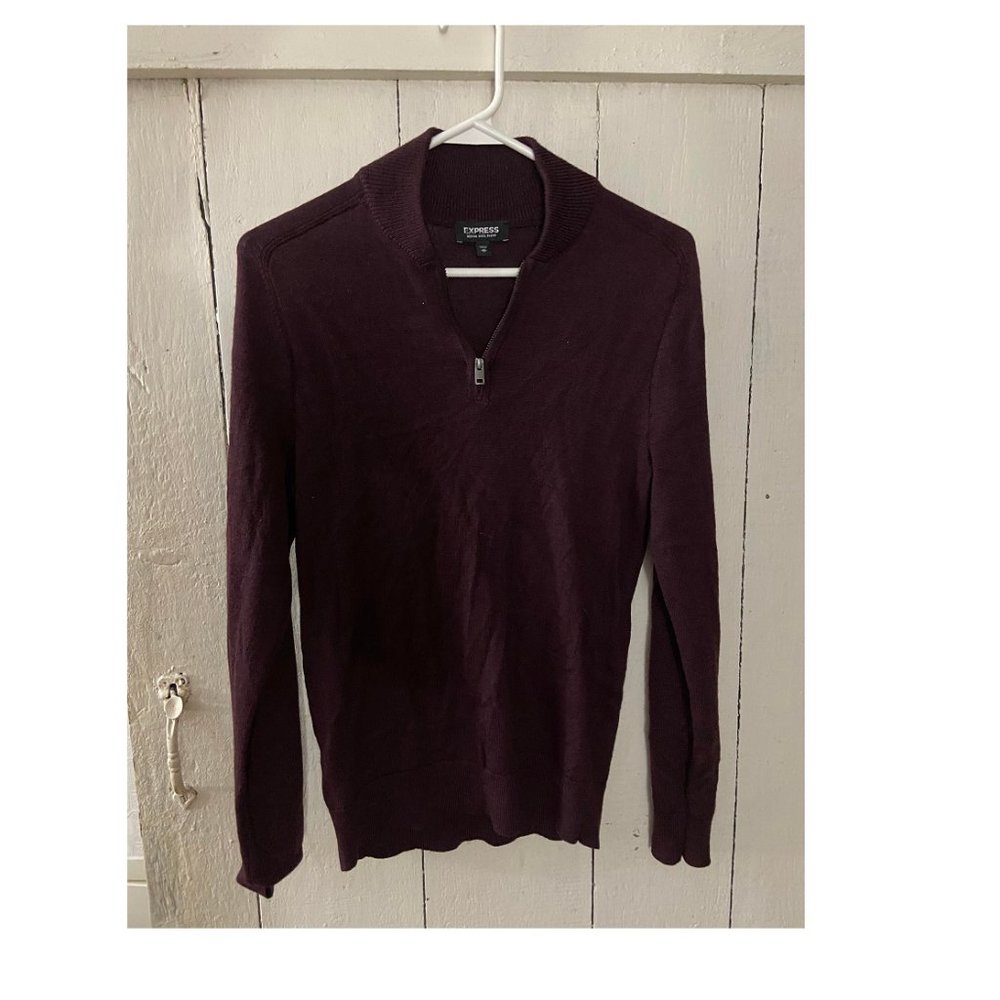 Express Men's Merino Quarter Zip Mock Neck Sweater XS